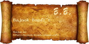 Bajnok Bogát névjegykártya